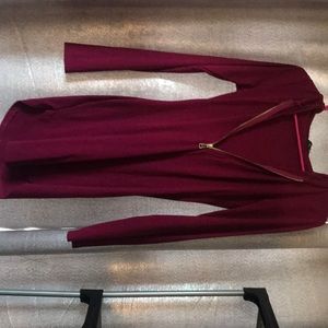 Hooded maroon dress